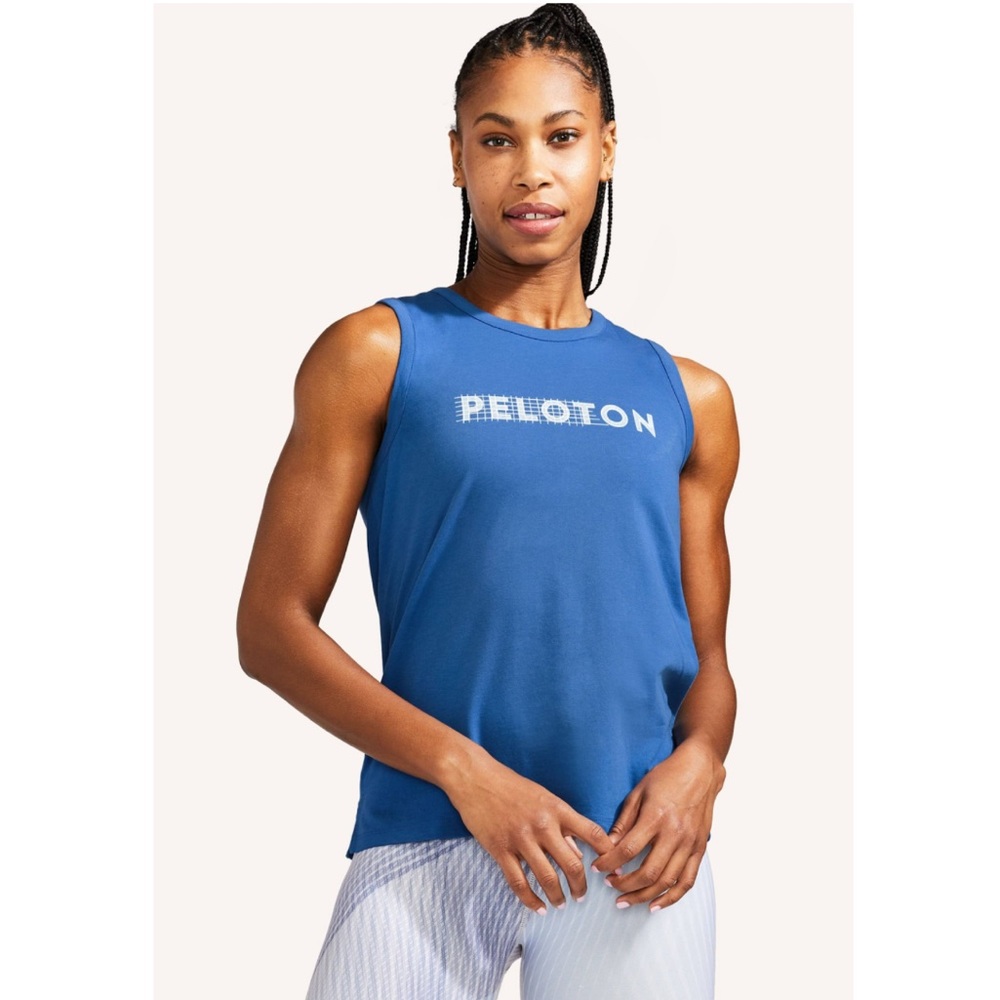 Peloton Women's Blue Sleeveless Logo Tank Top